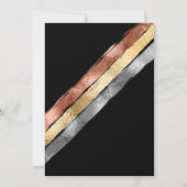 黒薔薇 ゴールド シルバー ブラシストローク ストライプ ウェディング 招待状 (裏面)