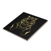 黒虎と金ゴールドストライプ タイル (側面)