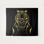 黒虎と金ゴールドストライプ タペストリー (正面(横))