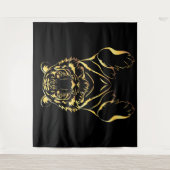 黒虎と金ゴールドストライプ タペストリー (正面)