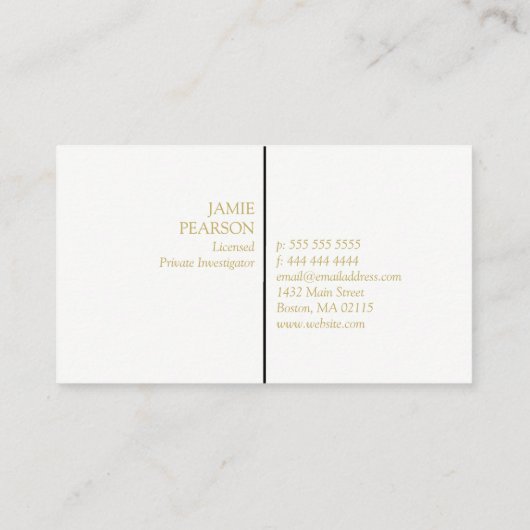 黒虫眼鏡の私立探偵 名刺 (裏面)