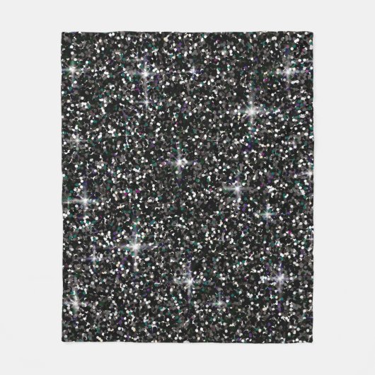 黒虹色グリッター フリースブランケット (正面)