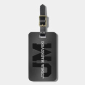 黒虹色バックグラウンド男らしデザイン2 ラゲッジタグ (正面縦)