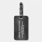 黒虹色バックグラウンド男らしデザイン2 ラゲッジタグ (裏面縦)