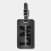 黒虹色バックグラウンド男らしデザイン ラゲッジタグ (正面縦)