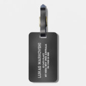 黒虹色バックグラウンド男らしデザイン ラゲッジタグ (裏面縦)