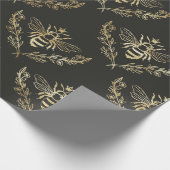 黒蜂と金ゴールド蜂 ラッピングペーパー (角)