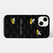黒蜂の楽しいハーモノグラム柄 iPhoneケース (裏面横)