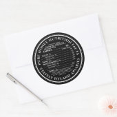 黒蜂蜜の栄養事実ラベルの名前 ラウンドシール (封筒)