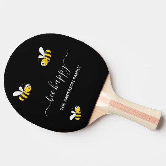 黒蜂happy bumble bees夏のおもしろい家族の名前 卓球ラケット (横)