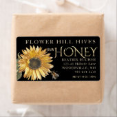 黒蜜ラベルひまわり蜂メタリック金ゴールド文字 ラベル (インサイチュ)