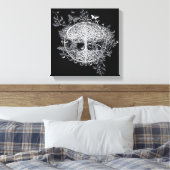 黒蝶と白蝶の木byアメリアキャリー キャンバスプリント (インサイチュ (寝室))