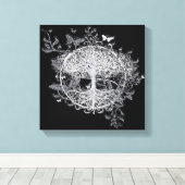 黒蝶と白蝶の木byアメリアキャリー キャンバスプリント (インサイチュ (ウッドフロア))