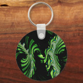 黒蝶と青蝶のフラクタル キーホルダー (正面)