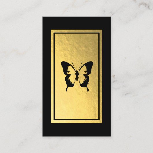 黒蝶金フェイク箔 名刺 (正面)