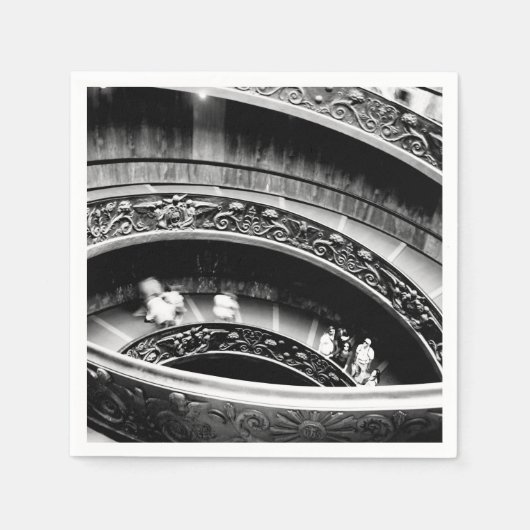 黒螺旋階段、白螺旋階段 スタンダードカクテルナプキン (正面)