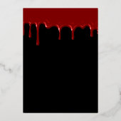 黒血エレガント滴ハロウィーン金ゴールド 箔招待状 (裏面)