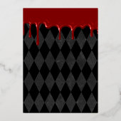 黒血エレガント滴ハロウィーン金ゴールド 箔招待状 (裏面)