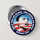 黒行けば、決して戻りません 缶バッジ (正面&裏面)