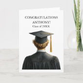 黒衣でブロンド男性を卒業 サンキューカード (正面)