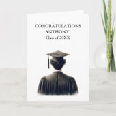 黒衣を着た男性おめでとう サンキューカード (正面)