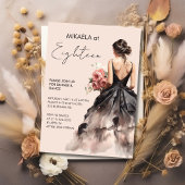 黒衣エレガントのレディースイン18thバースデーパーティー 招待状