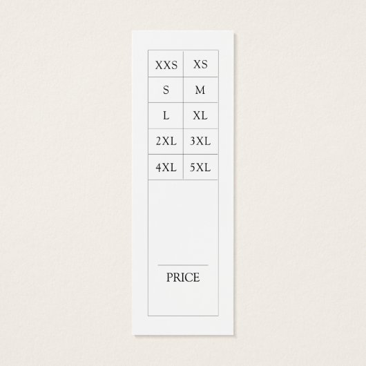 黒衣モダンサイズ図振り価格ラベル (裏面)