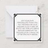 黒装飾用ギリシャ鍵ありがとう ノートカード (裏面)