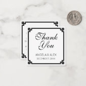 黒装飾用ギリシャ鍵ありがとう ノートカード (正面/裏面インサイチュ)