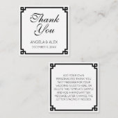 黒装飾用ギリシャ鍵ありがとう ノートカード (正面/裏面)