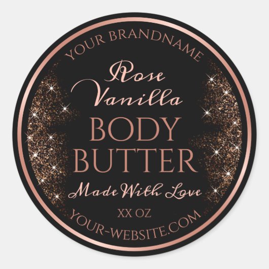 黒製品エレガント包装ラベルバラ金ゴールド ラウンドシール (正面)