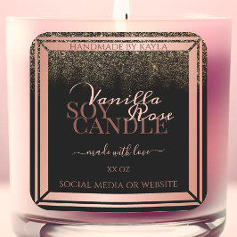 黒製品素晴らし包装ラベルバラ金ゴールド スクエアシール