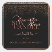 黒製品素晴らし包装ラベルバラ金ゴールド スクエアシール (正面)