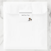 黒褐色と白のビーグル犬のステッカー スクエアシール (バッグ)