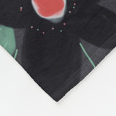 黒褐色と赤色 フリースブランケット (角)