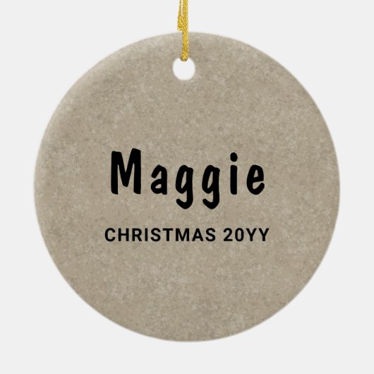 黒褐色のドイツの羊飼い犬がベージュに頭を下げる セラミックオーナメント (裏面)