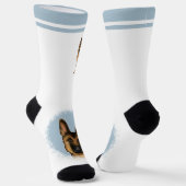 黒褐色のドイツの羊飼い犬と名前をカスタムする ソックス (傾斜あり)