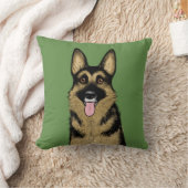黒褐色のドイツの羊飼い犬 | ペットクールアート クッション (ブランケット)