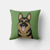 黒褐色のドイツの羊飼い犬 | ペットクールアート クッション (裏面)