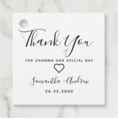 黒褐色の素朴なクラフト感謝していユー結婚ズ フェイバータグ (正面)