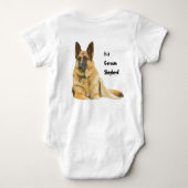 黒褐色ドイツ羊飼いブラザー/シスター ベビーボディスーツ (裏面)