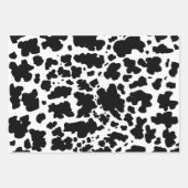黒褐色モダン牛の肌の質感アニマルプリント ラッピングペーパーシート (正面3)