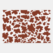 黒褐色モダン牛の肌の質感アニマルプリント ラッピングペーパーシート (正面2)