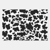 黒褐色モダン牛の肌の質感アニマルプリント ラッピングペーパーシート (正面)