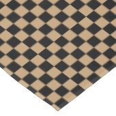 黒褐色市松模様に テーブルクロス (アングル)