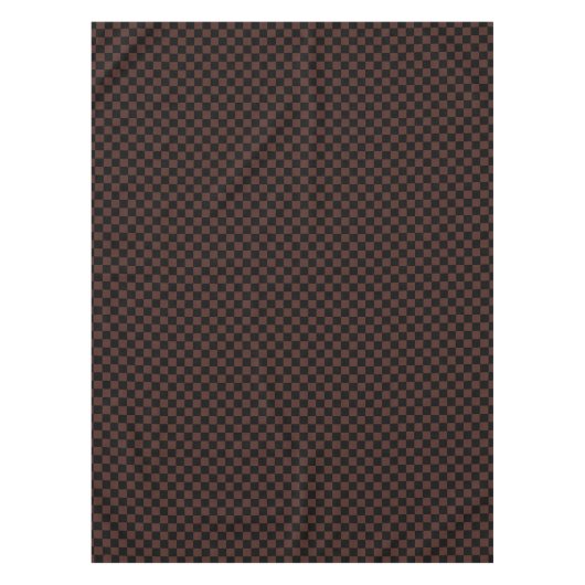 黒褐色市松模様に テーブルクロス (正面)