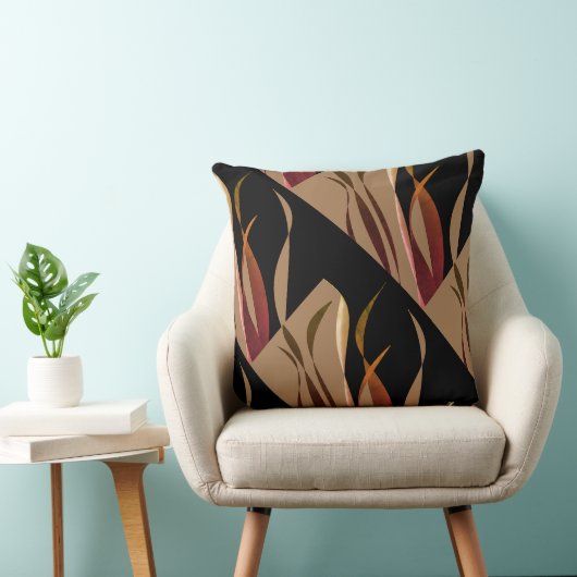 黒褐色波状デザイン枕 クッション (椅子)