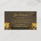 黒褐色素朴の木目の木の樹皮とロゴ 名刺 (裏面)