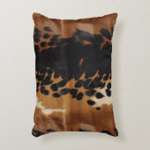 黒褐色金ゴールド牛革 アクセントクッション (正面(垂直))