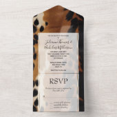 黒褐色金ゴールド牛革 オールインワン招待状 (内側)